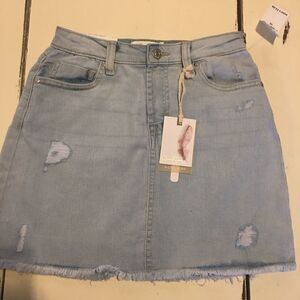 Girls size 10 runs big Jessica Simpson distressed mid rise jeans A-line skirt